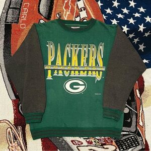 Vintage Logo 7 Green Bay Packers Varsity Sweatshirt (L)